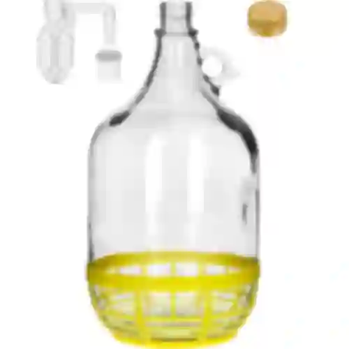 Dame 5L met kurk, horizontale buis en dop