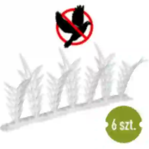 Decoratieve vogelafschrikkende strips met spikes, wit - van kunststof, 6 stuks