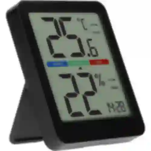 Elektronische kamertemperatuurmeter, zwart