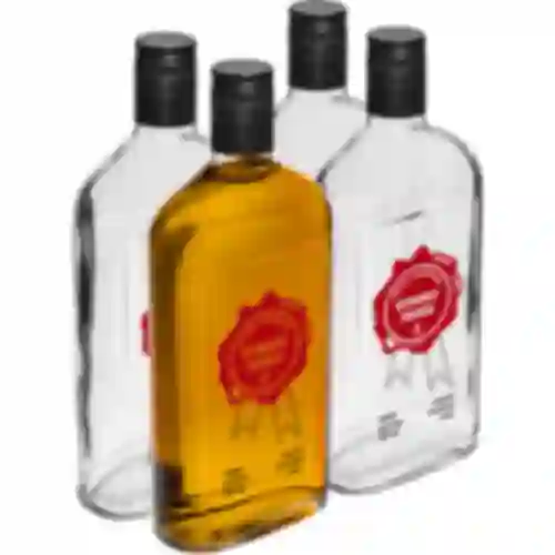 Fles 0,5 L met dop en 2-kleurige opdruk Uitstekende Drank - 4 stuks