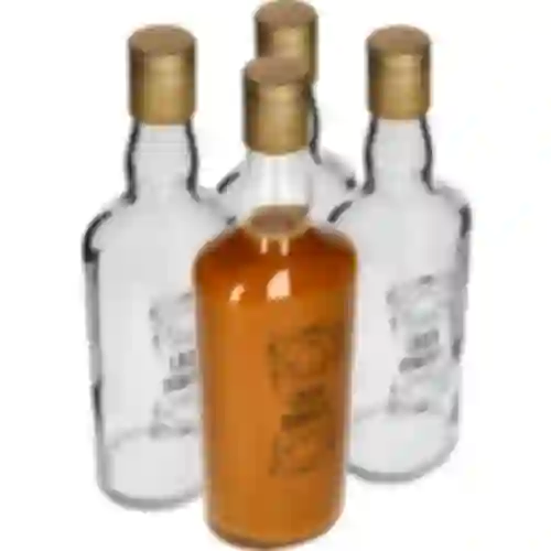 Fles 0,5 L met dop en opdruk Huisgemaakte likeur - 4 stuks