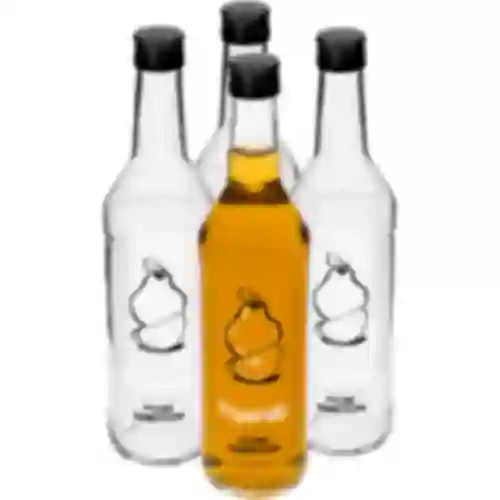 Fles 0,5 L met schroefdop en opdruk Kweepeerlikeur - 4 stuks