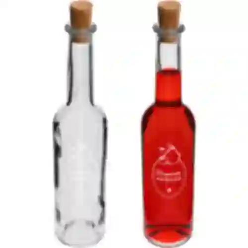 Fles 350 ml met kurk, opdruk Zelfgemaakte likeur