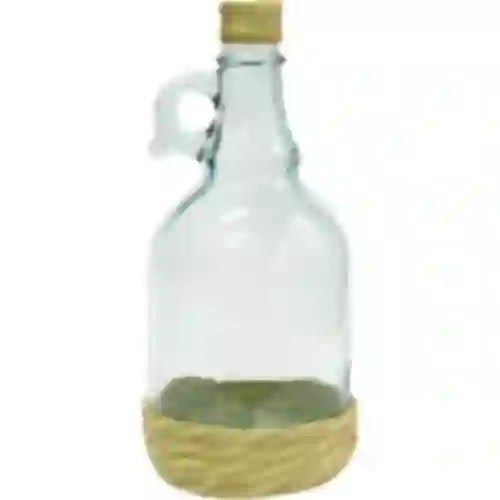 Fles Gallone 1L in vlechtwerk, met dop