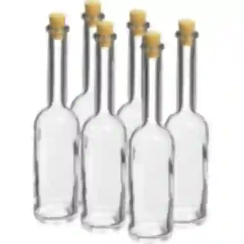 Fles voor likeur 100 ml 6 stuks + 6 kurken
