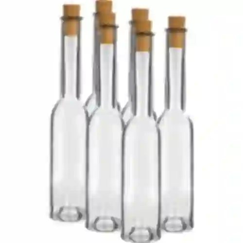 Fles voor likeur 200 ml 6 stuks + 6 kurken 23/18