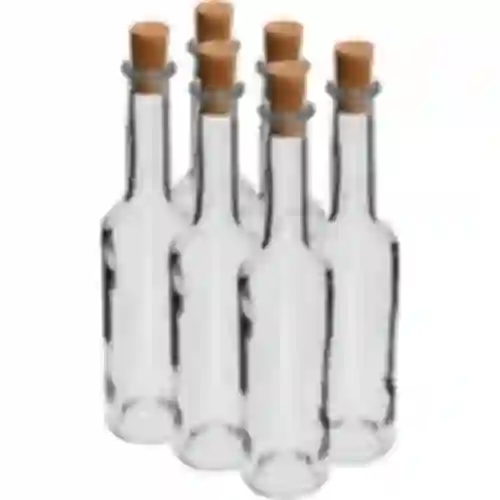 Fles voor likeur 350 ml 6 stuks + 6 kurken