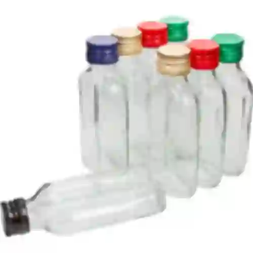 Fles voor likeuren heupfles 100 ml + dop 8 stuks