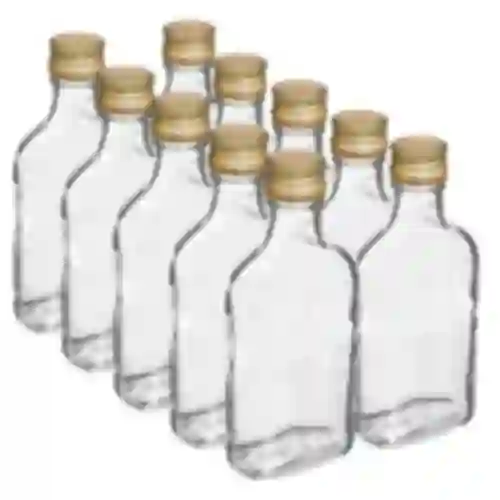 Fles voor likeuren heupfles met dop 200 ml 10 stuks