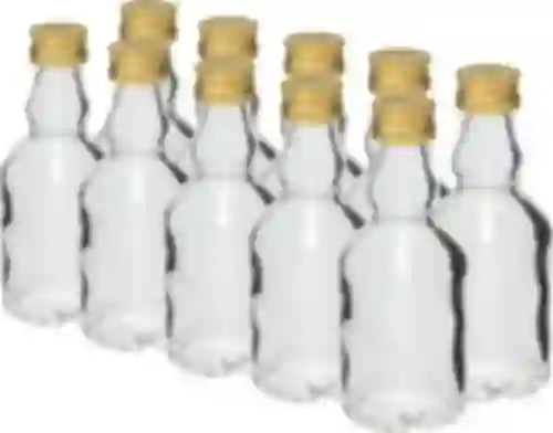 Flesje 50 ml met dop - 10 stuks
