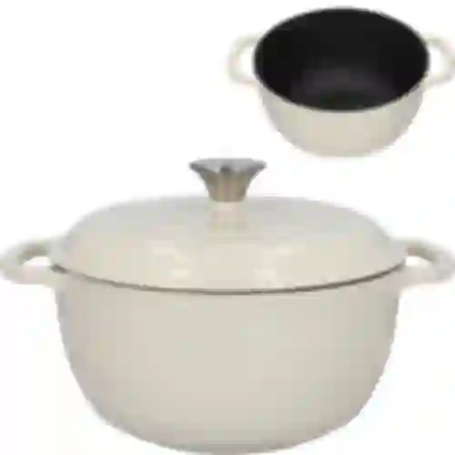 Geëmailleerde gietijzeren pot - ecru, 4 L
