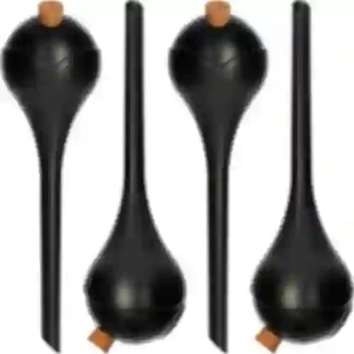 Gietballen voor planten, matzwart, met kurk, 400ml, 4 stuks