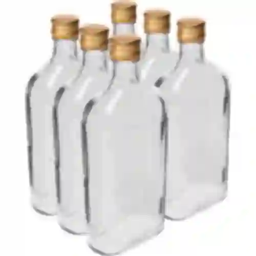 Heupfles 500 ml met dop, 6 stuks