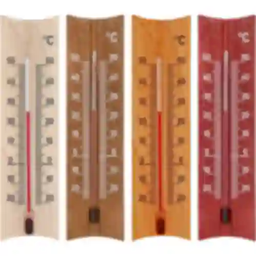 Houten kamertemperatuurmeter (-20 tot +50°C), 15 cm, mix