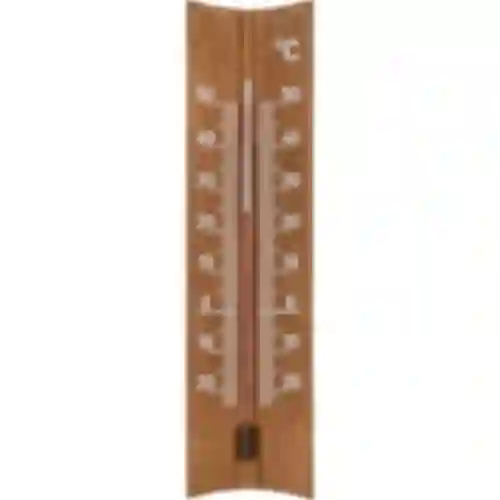 Houten kamertemperatuurmeter (-20 tot +50°C), donkerbruin, 15cm