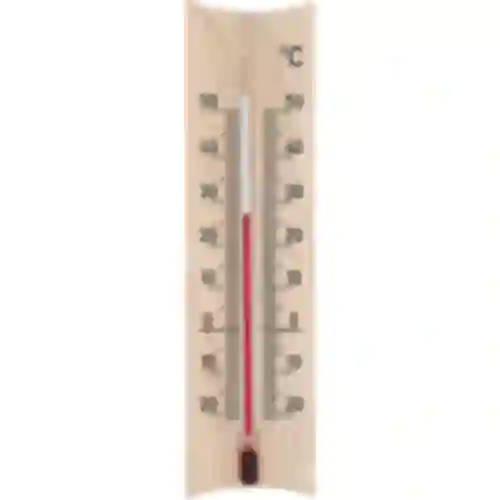 Houten kamerthermometer (-20 tot +50°C), lichtbruin, 15 cm