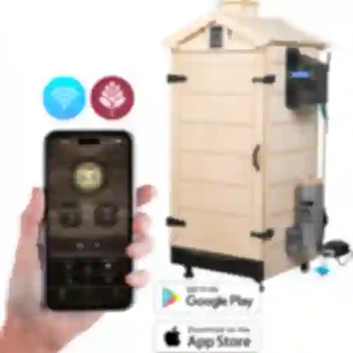Kaderloze rookoven dragON PLYWOOD NATURE met Wi-Fi-controller, 200L