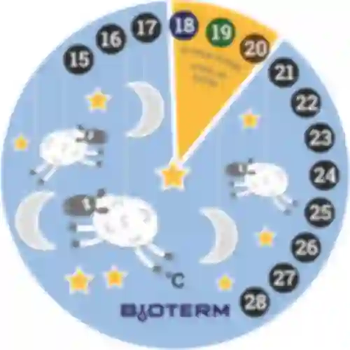 Kamerthermometer, vloeibaar-kristal, kinder Ø 11cm