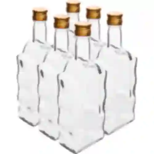 Kloosterfles 500 ml, met dop, wit - 6 stuks