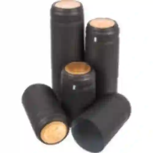 Krimpkappen met perforatie zwart fi31mm 100st.