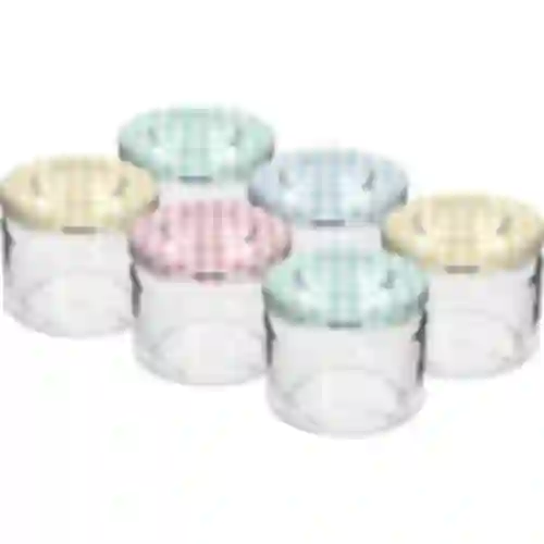 Lage pot 330ml - met gekleurde deksel fi 82/6, 6 stuks