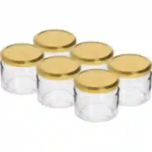 Lage pot 330ml - met gouden deksel fi 82/6, 6 stuks