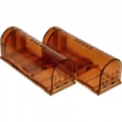 Muizenval – levend vangkooi, transparant, 2 stuks