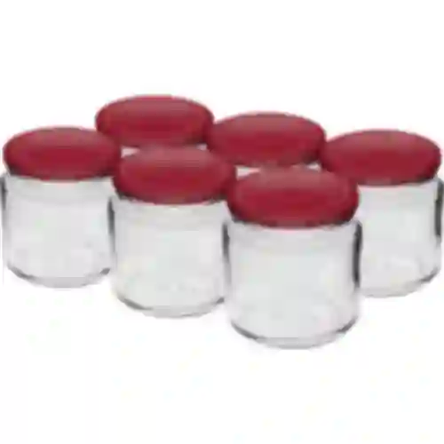 Pot 212 ml fi66/4 met bordeauxrood deksel 6 stuks