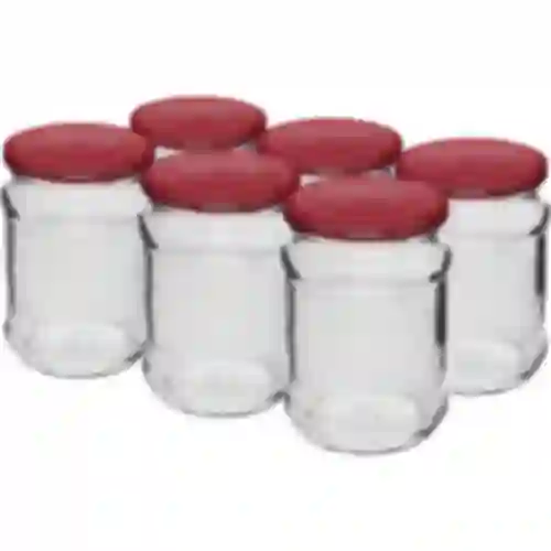 Pot 250 ml fi66/4 bordeaux deksel - 6 stuks