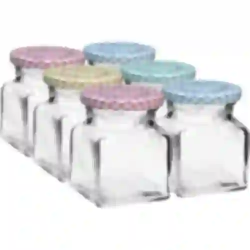 Pot TO 120 ml Vier hoeken fi 53 deksel - 6 stuks