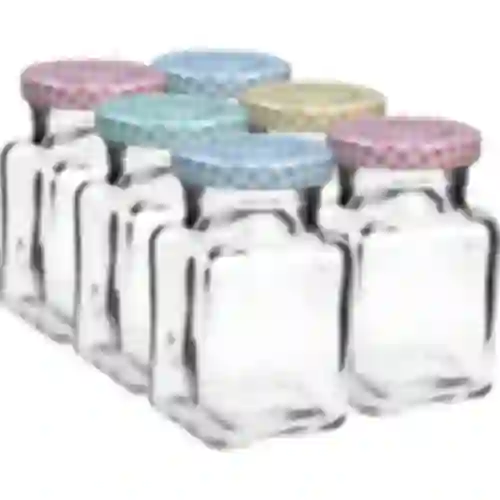 Pot TO 150 ml Vier hoeken fi 53 deksel - 6 stuks