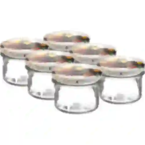 Pot TO 235 ml met gekleurde deksel fi82 - 6 stuks