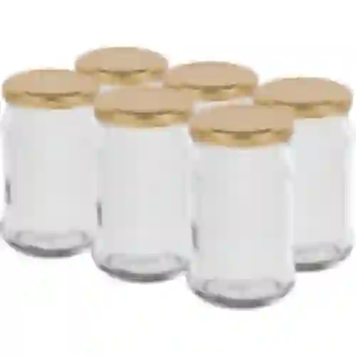 Pot TO 300 ml met gouden deksel fi 66 - 6 stuks
