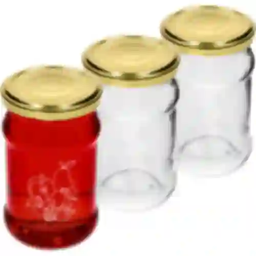 Pot TO 300ml met opdruk - mix van fruit en deksel fi66/4 - 3 stuks