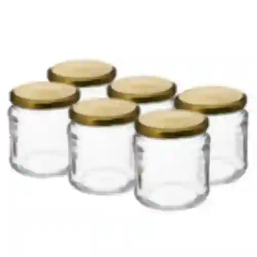 Pot TO 500 ml met gouden deksel fi82/6 - 6 stuks