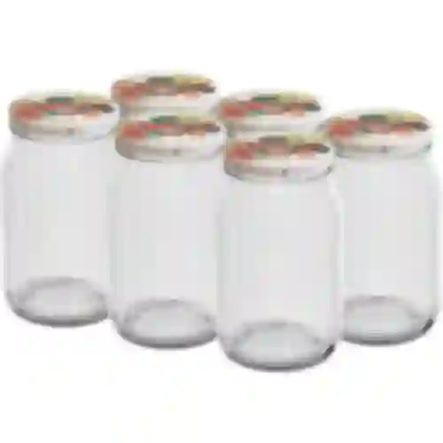 Pot TO 900 ml met gekleurd deksel fi82/6 - 6 stuks