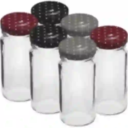 Pot TO 90ml met gekleurde dek. fi43 - 6st.