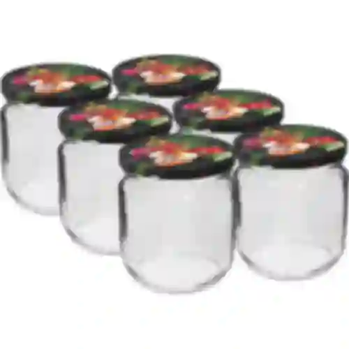 Pot TO Gurken 425 ml met gekleurde deksel fi 82/6 - 6 stuks