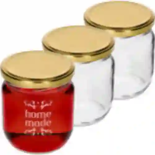 Pot Twist-off 425ml met opdruk 'Home Made' en deksel, 3 stuks