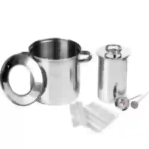 Set met watermantel-hamkoker 1,5 kg + pan