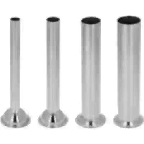 Set van roestvrijstalen trechters voor verticale vulmachines Browin van 3, 5, 7 L, 4 stuks