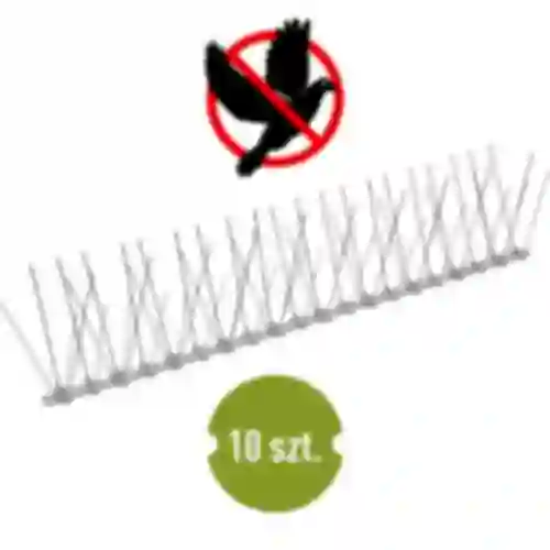 Spikes tegen vogels, op plastic strip, 10 stuks