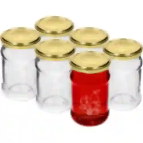 TO pot 300ml met opdruk - mix van fruit en deksel fi66/4 - 6 stuks