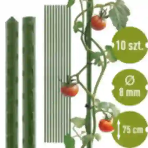 Tuinstokken Bioogród – gecoat staal, 0,75 m, fi 8 mm, 10 stuks
