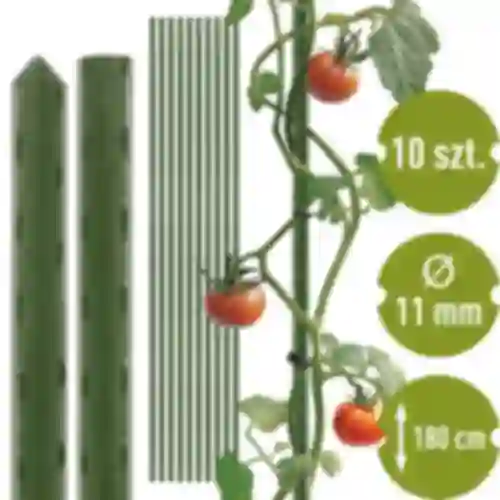 Tuinstokken Bioogród – gecoate stalen, 1,8 m, fi 11 mm, 10 stuks