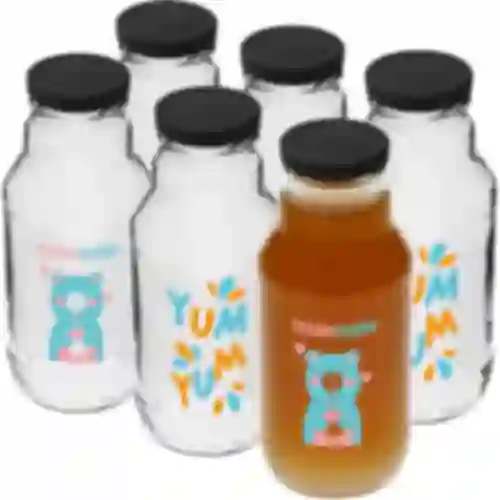 Twist-off fles 330 ml met dop fi43 en kleurrijke opdruk - 6 stuks