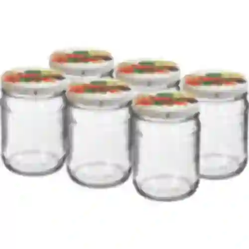 Twist-off pot 500 ml met gekleurd deksel fi82/6 - 6 stuks