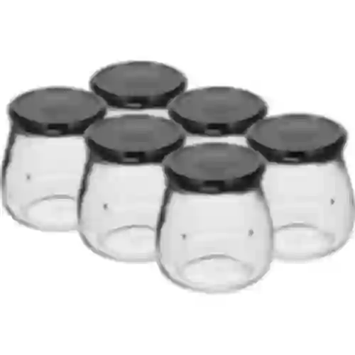 Twist-off pot 500ml "Omgekeerde Amfora" met zwarte deksel fi 82/6, 6 stuks