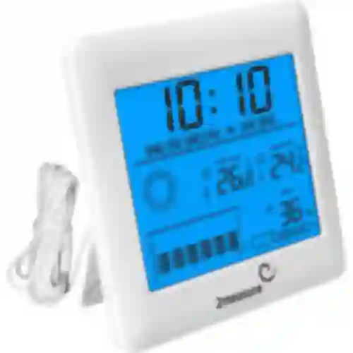 Weerstation – elektronisch, verlicht, sonde, wit