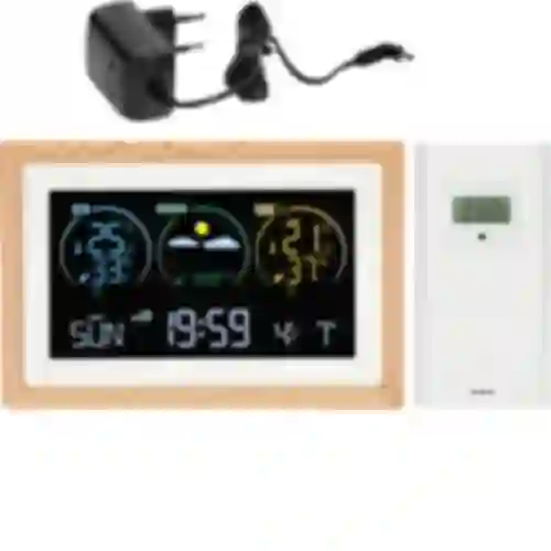 Weerstation (RCC,DCF) - elektronisch, draadloos, verlicht, sensor, wit